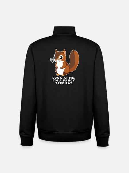Squirrel with funny saying - Unisex Organic Zip Sweatshirt by Stanley/Stella - black
