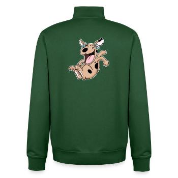 Laughing dog - Unisex Organic Zip Sweatshirt by Stanley/Stella - bottle green - Back - AI Model Male 185 dark (185cm)