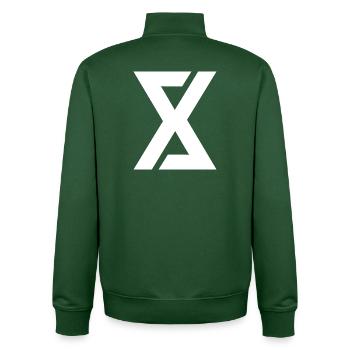 Art numérique simple logo - Sweat zippé unisexe en coton bio Stanley/Stella - vert bouteille - Dos - AI Model Male 185 dark (185cm)
