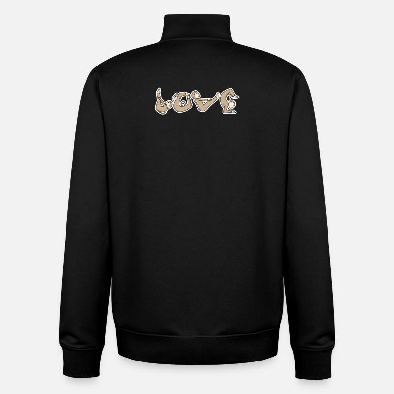 Affe LOVE Yoga - Unisex Organic Zip Sweatshirt von Stanley/Stella - Schwarz
