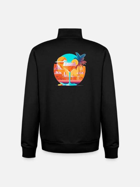 80s Cocktail - Unisex Organic Zip Sweatshirt by Stanley/Stella - black