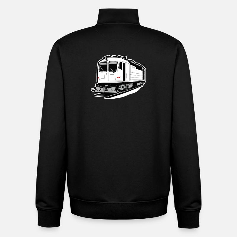 Locomotive, train, chemin de fer - Sweat zippé unisexe en coton bio Stanley/Stella - noir