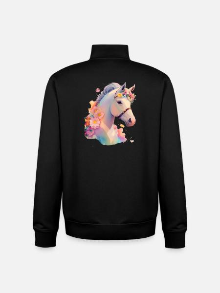 Blütenpferdchen - Unisex Organic Zip Sweatshirt von Stanley/Stella - Schwarz
