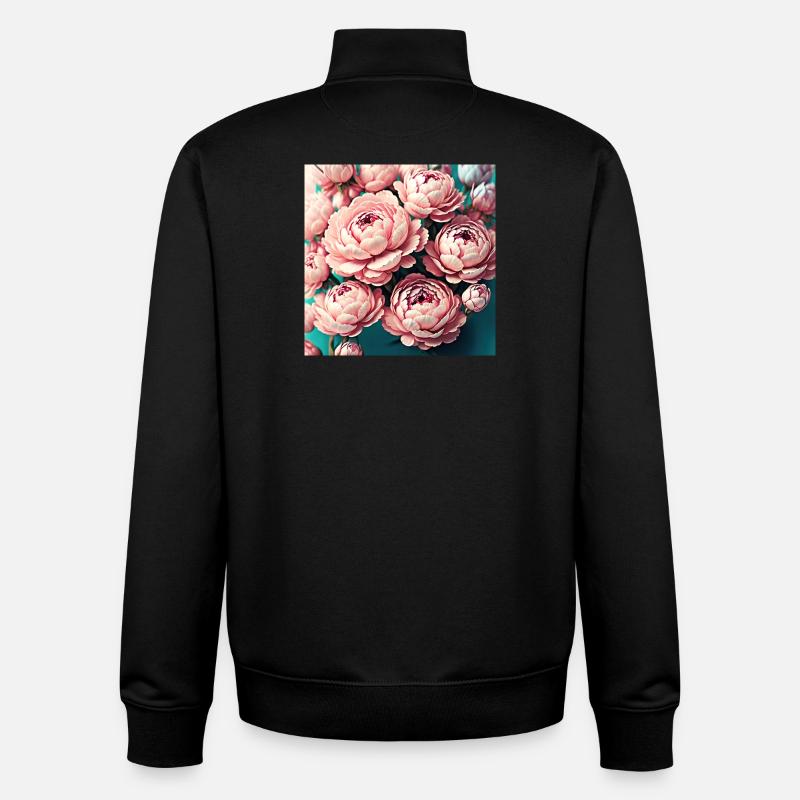 Fleur - Sweat zippé unisexe en coton bio Stanley/Stella - noir