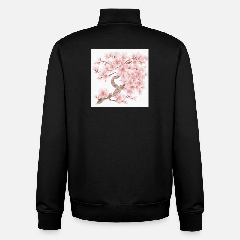 Japanischer Kirschbaum Blüten - Unisex Organic Zip Sweatshirt von Stanley/Stella - Schwarz