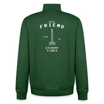 Best Friend Best Friend, Gran Canaria Spain - Unisex Organic Zip Sweatshirt by Stanley/Stella - bottle green - Back - AI Model Male 185 dark (185cm)