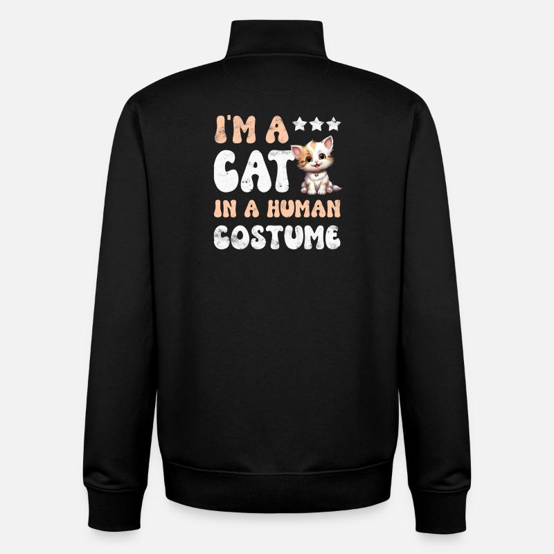 Chats - Sweat zippé unisexe en coton bio Stanley/Stella - noir