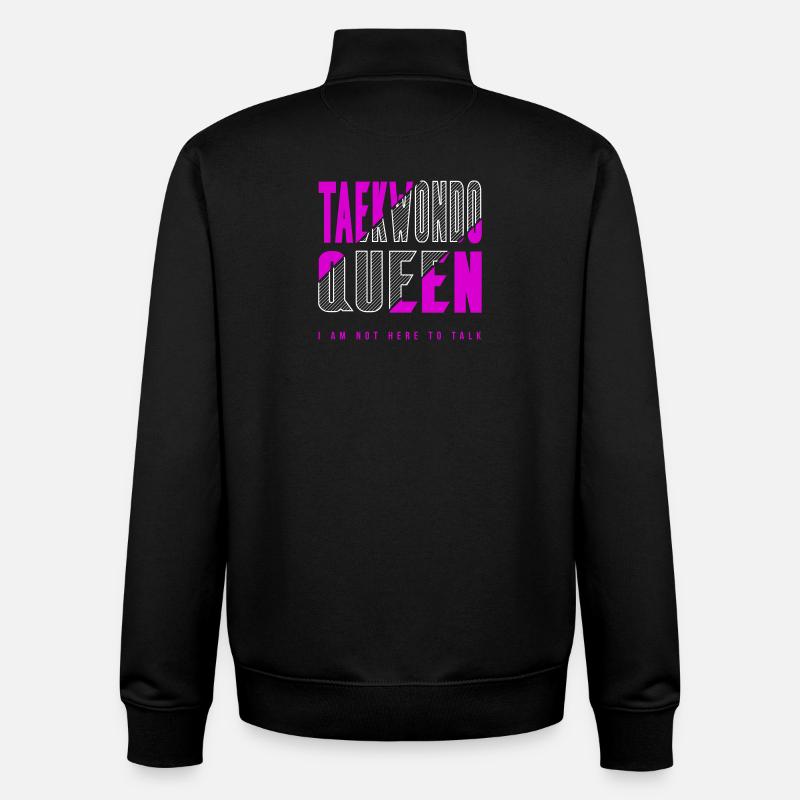Reine du taekwondo - Sweat zippé unisexe en coton bio Stanley/Stella - noir
