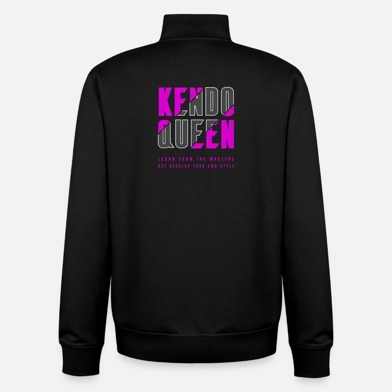 Reine du Kendo - Sweat zippé unisexe en coton bio Stanley/Stella - noir
