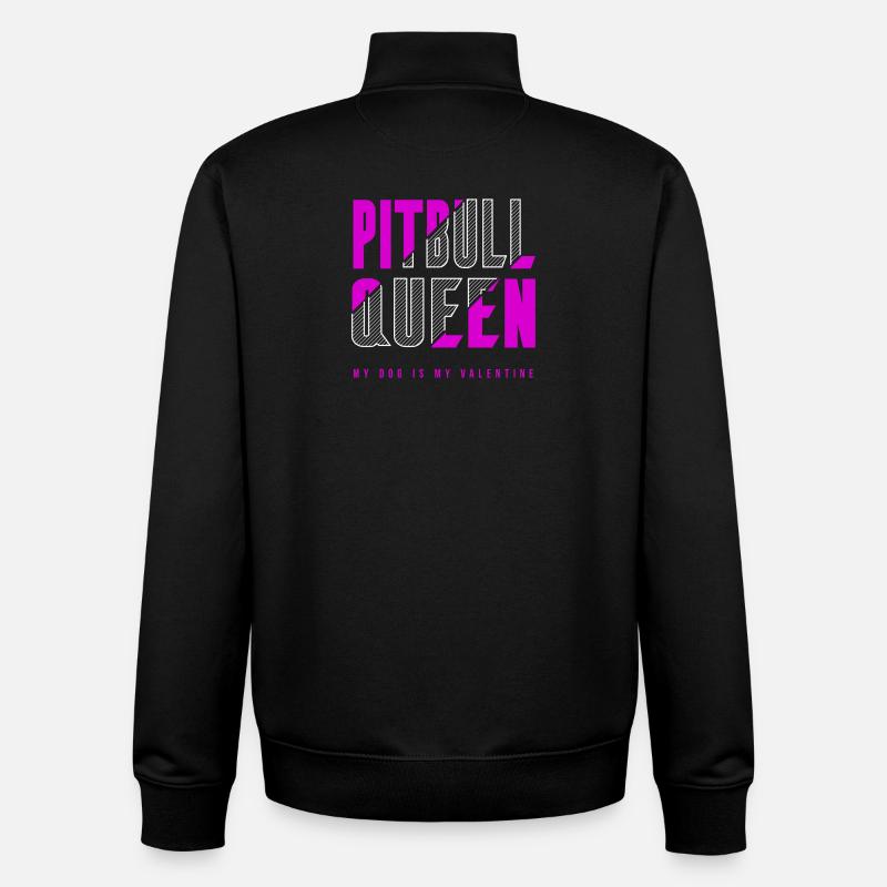 Pitbull Queen - Unisex Organic Zip Sweatshirt by Stanley/Stella - black