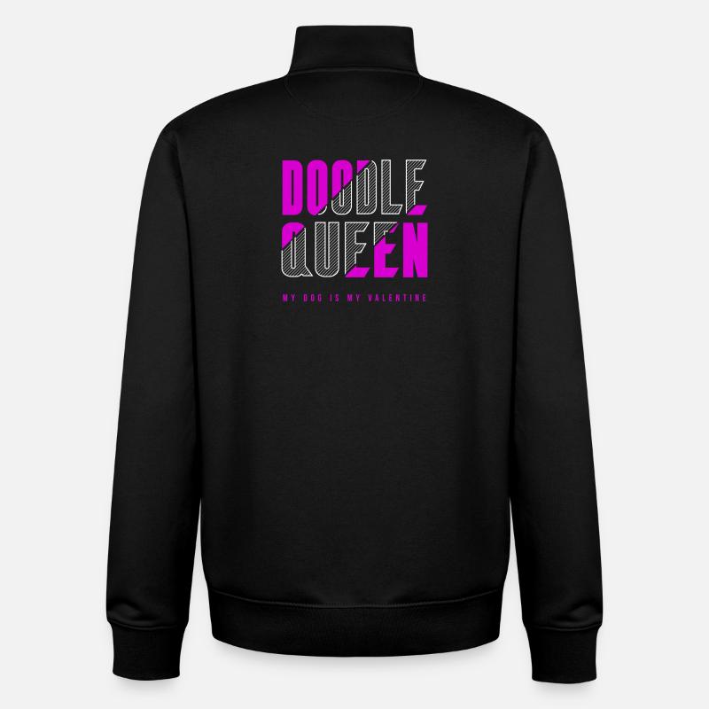 Doodle Queen - Sweat zippé unisexe en coton bio Stanley/Stella - noir