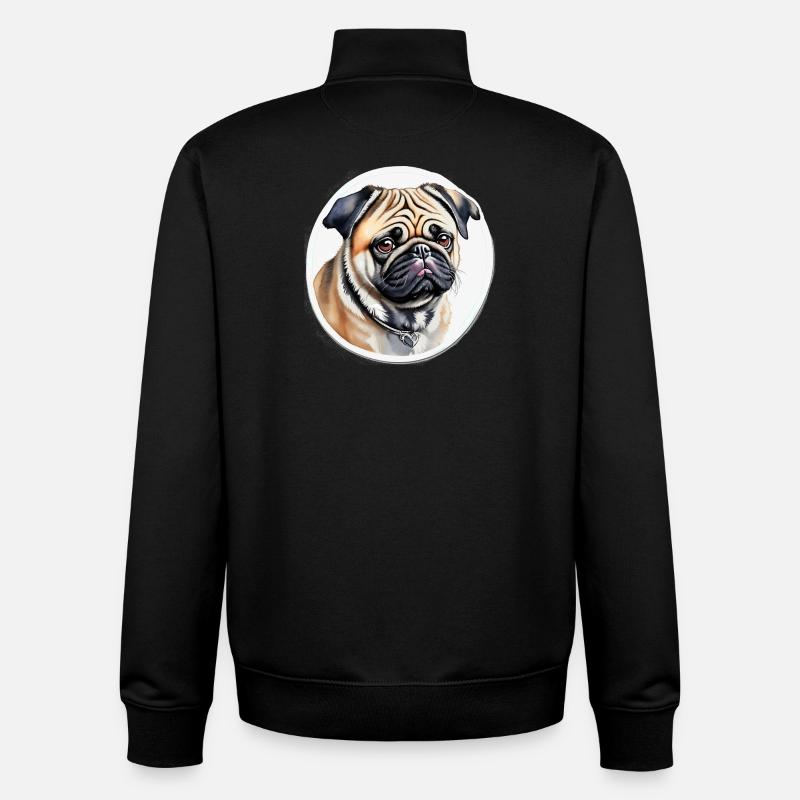 Mops - Unisex Organic Zip Sweatshirt von Stanley/Stella - Schwarz