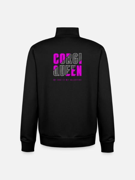 Corgi Queen - Unisex Organic Zip Sweatshirt by Stanley/Stella - black