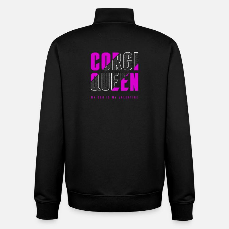 Corgi Königin - Unisex Organic Zip Sweatshirt von Stanley/Stella - Schwarz