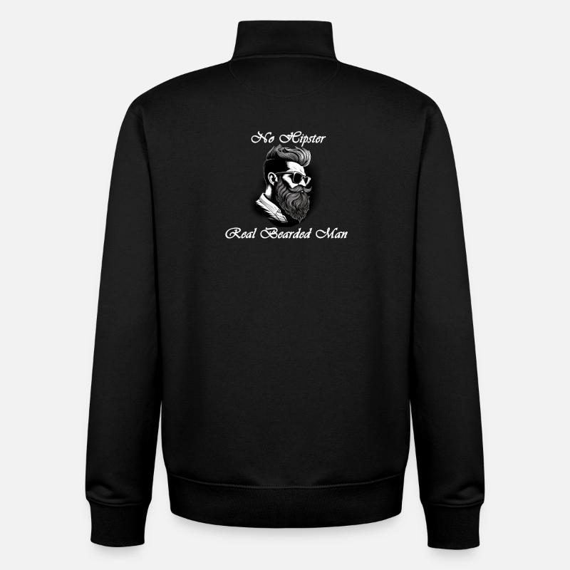 no Hipster white - Unisex Organic Zip Sweatshirt by Stanley/Stella - black