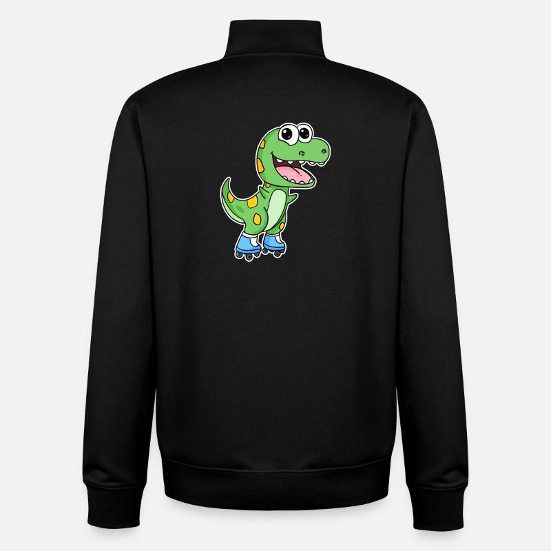 Patinage de dinosaures - Sweat zippé unisexe en coton bio Stanley/Stella - noir