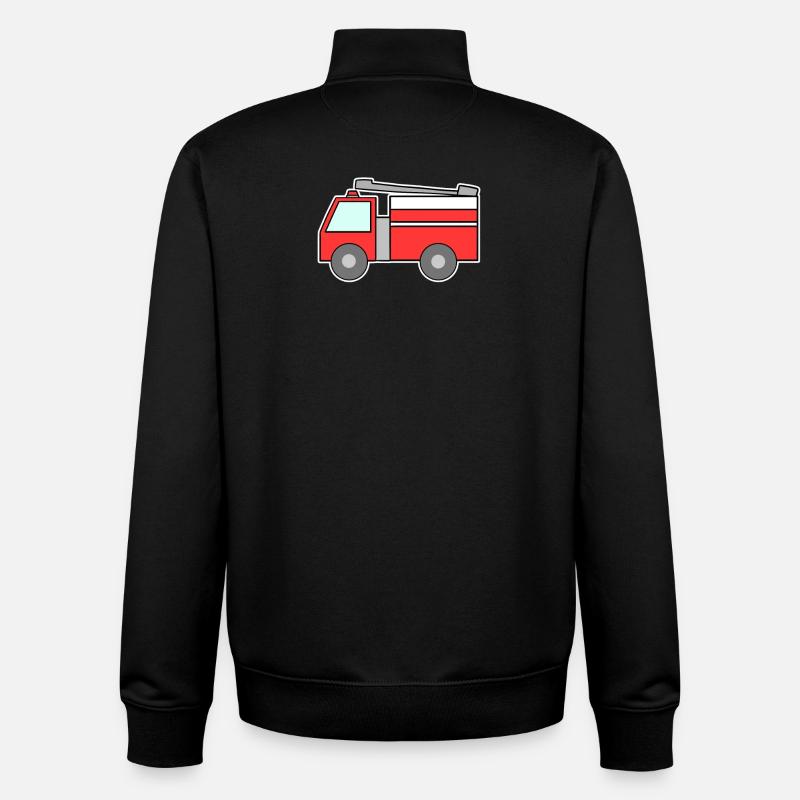 Fire Brigade Car - Unisex Organic Zip Sweatshirt by Stanley/Stella - black
