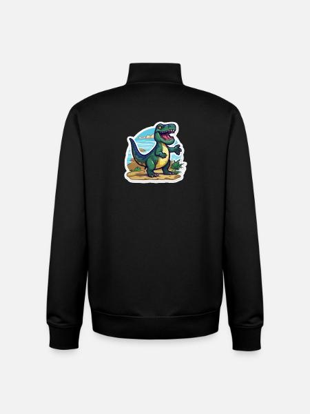 Der Trex Dino ist Unterwegs - Unisex Organic Zip Sweatshirt von Stanley/Stella - Schwarz