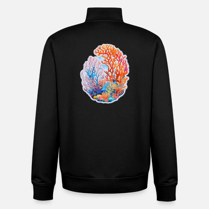 Corail - Sweat zippé unisexe en coton bio Stanley/Stella - noir