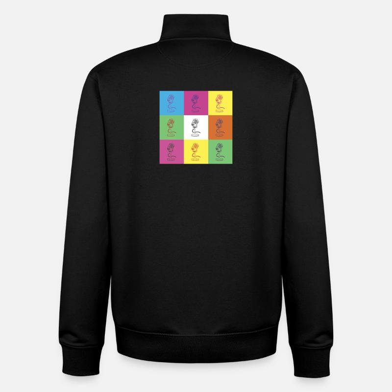 Microphone design - Unisex Organic Zip Sweatshirt by Stanley/Stella - black