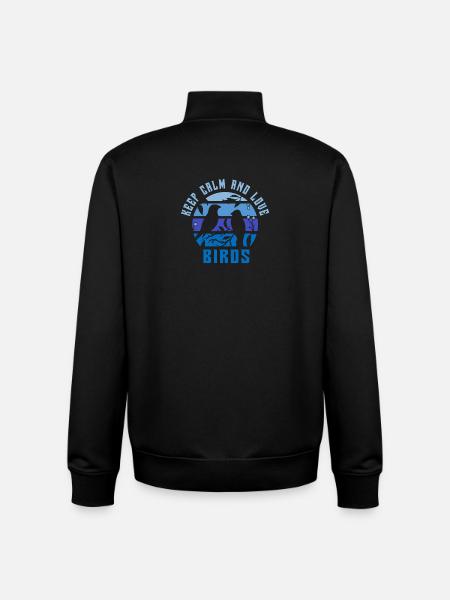 Keep calm and love birds - Unisex Organic Zip Sweatshirt by Stanley/Stella - black