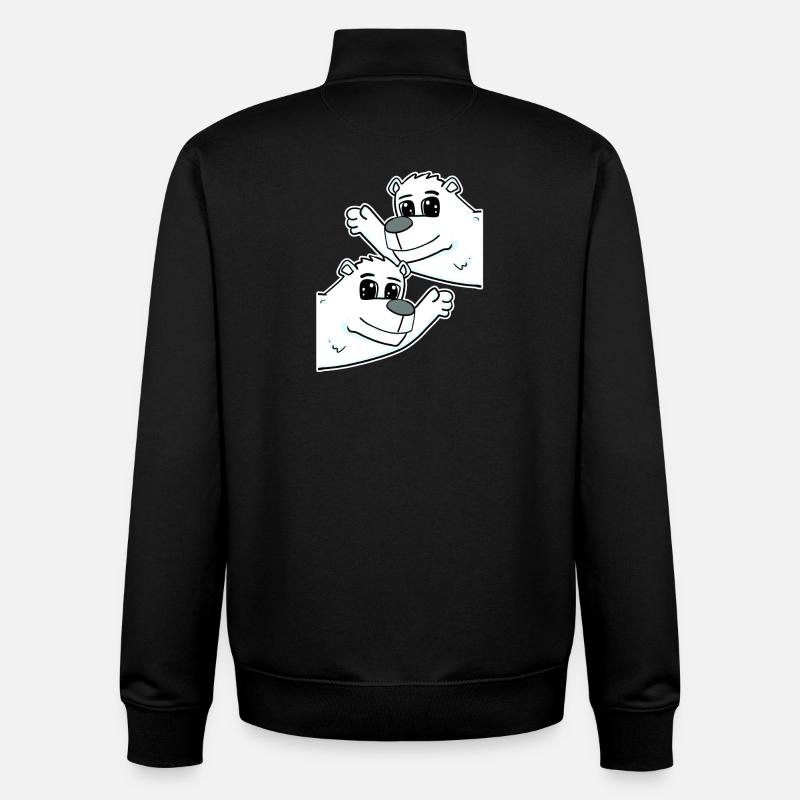 Ours polaire Ours polaire - Sweat zippé unisexe en coton bio Stanley/Stella - noir