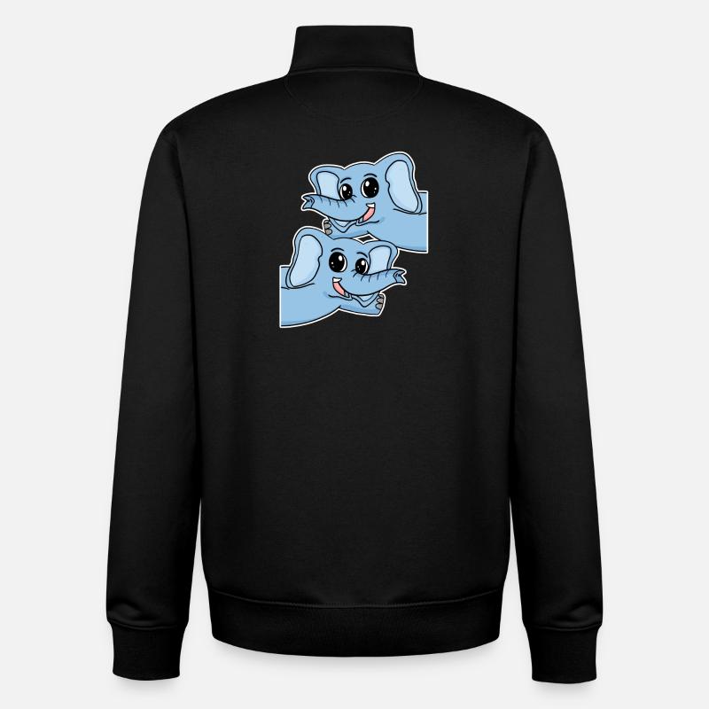 Elefant Elefanten - Unisex Organic Zip Sweatshirt von Stanley/Stella - Schwarz