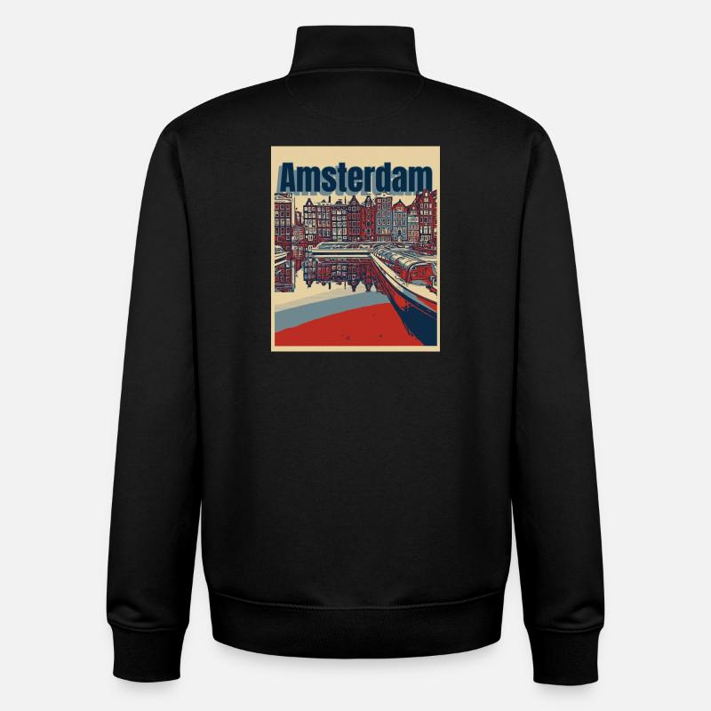 Amsterdam - Sweat zippé unisexe en coton bio Stanley/Stella - noir