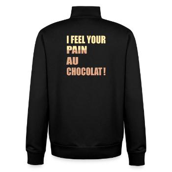 Schokoladen Brötchen Frankreich England - Unisex Organic Zip Sweatshirt von Stanley/Stella - Schwarz - Hinten - AI Model Male 185 light (185cm)