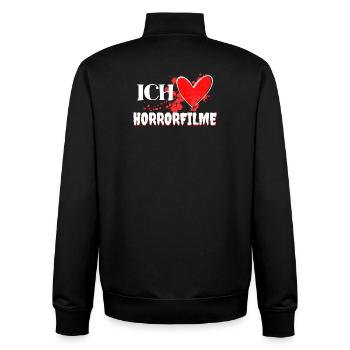 I Love Movies Heart Movies Statement Cineaste - Unisex Organic Zip Sweatshirt by Stanley/Stella - black - Back - AI Model Male 185 light (185cm)