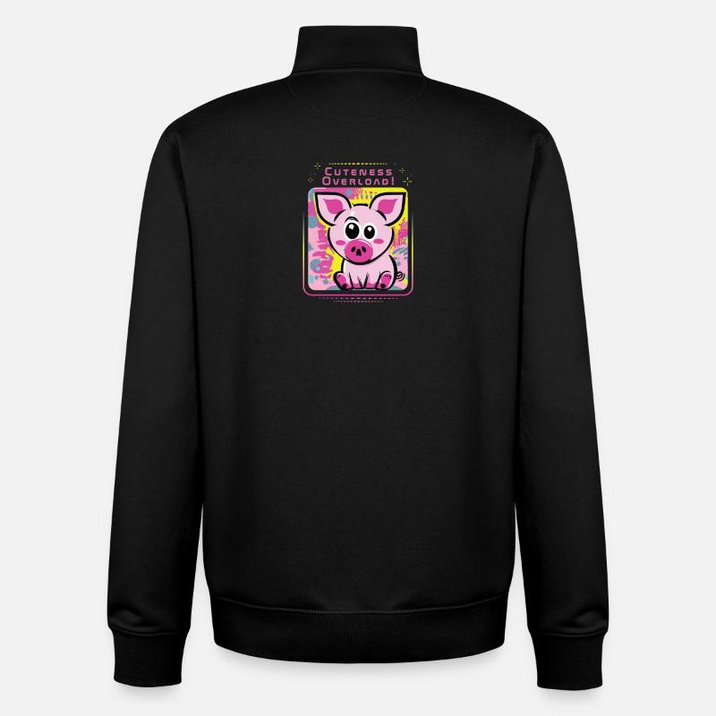 Cochon de boue à libre - Sweat zippé unisexe en coton bio Stanley/Stella - noir