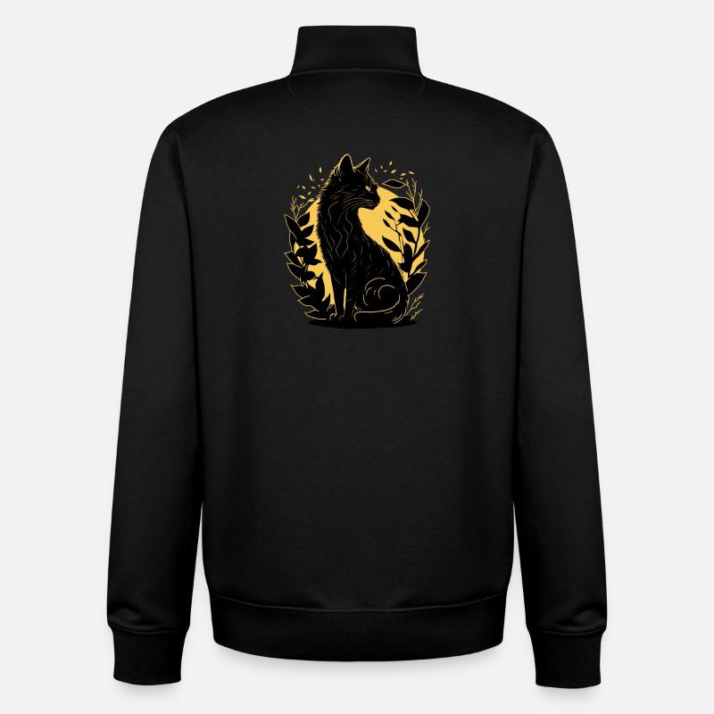 Cat silhouette - Unisex Organic Zip Sweatshirt by Stanley/Stella - black