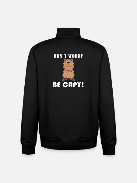 Capybara Wasserschwein - Unisex Organic Zip Sweatshirt by Stanley/Stella - black