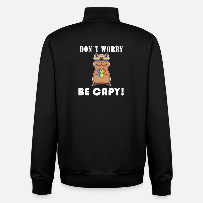 Capybara Wasserschwein Geschenk - Unisex Organic Zip Sweatshirt von Stanley/Stella - Schwarz
