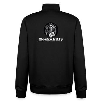 Rockabilly white - Unisex Organic Zip Sweatshirt by Stanley/Stella - black - Back - AI Model Male 185 light (185cm)