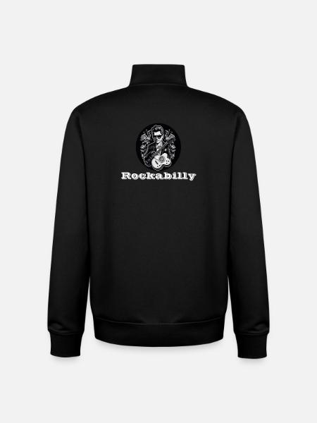 Rockabilly blanc - Sweat zippé unisexe en coton bio Stanley/Stella - noir