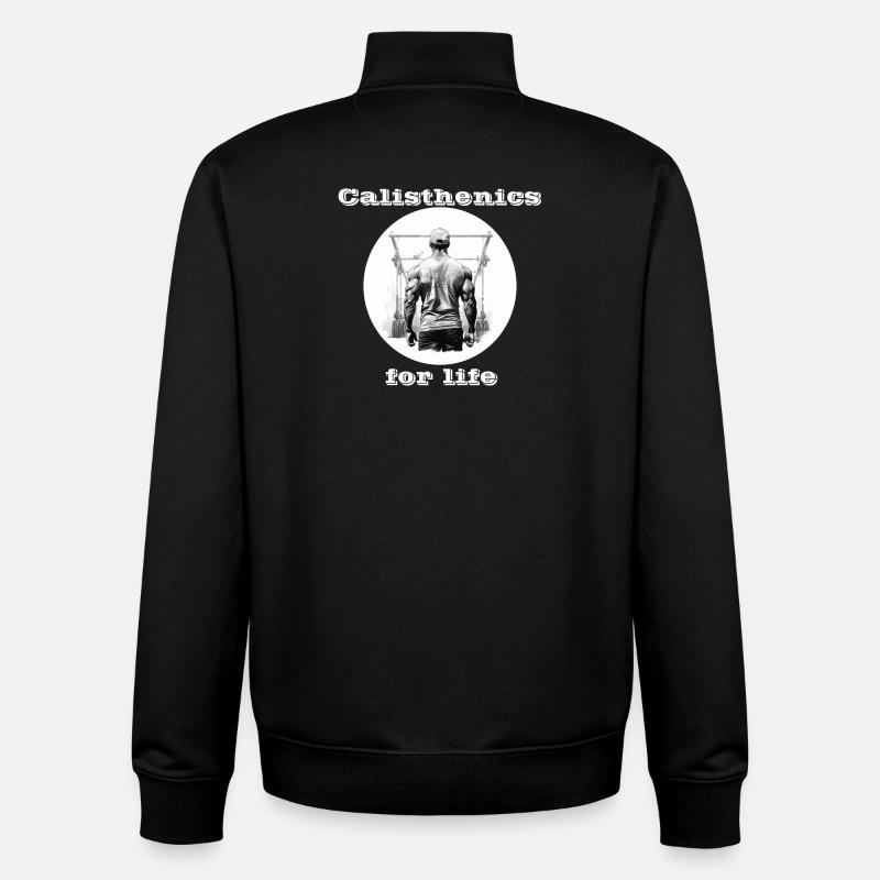 Calisthenics for life blanc - Sweat zippé unisexe en coton bio Stanley/Stella - noir