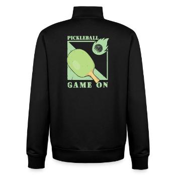 Joueur de pickleball - Sweat zippé unisexe en coton bio Stanley/Stella - noir - Dos - AI Model Male 185 light (185cm)