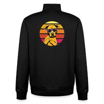 Sunhound Retro Shade - Unisex Organic Zip Sweatshirt by Stanley/Stella - black - Back - AI Model Male 185 light (185cm)