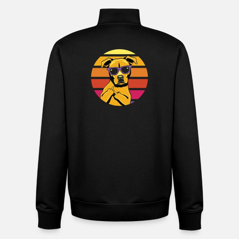 Sonnenhund Retro Shade - Unisex Organic Zip Sweatshirt von Stanley/Stella - Schwarz