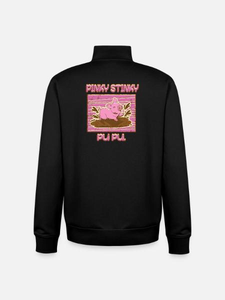Funny piggy - Unisex Organic Zip Sweatshirt by Stanley/Stella - black