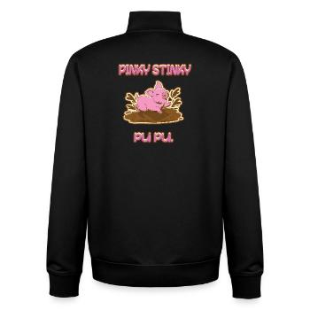 Pinky Stinky PU PU - Unisex Organic Zip Sweatshirt von Stanley/Stella - Schwarz - Hinten - AI Model Male 185 light (185cm)