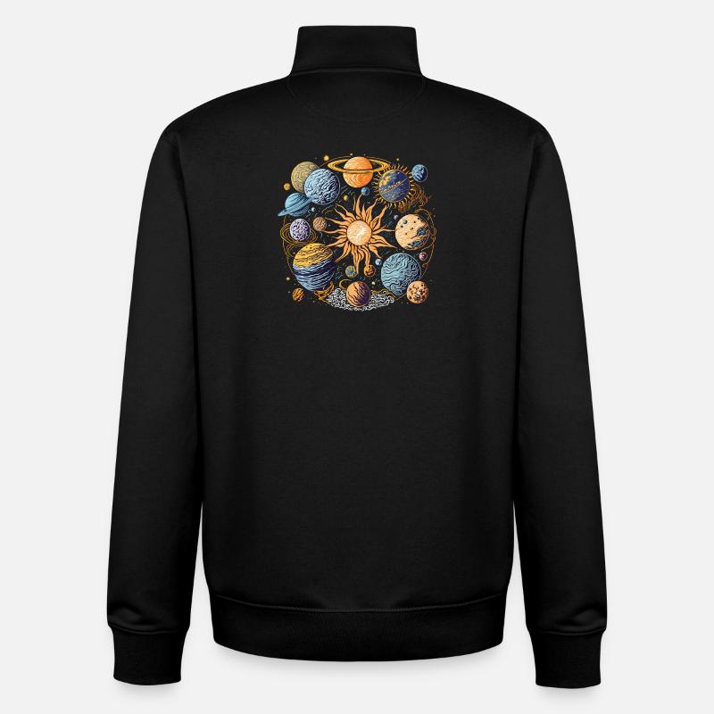Solar system - Unisex Organic Zip Sweatshirt by Stanley/Stella - black