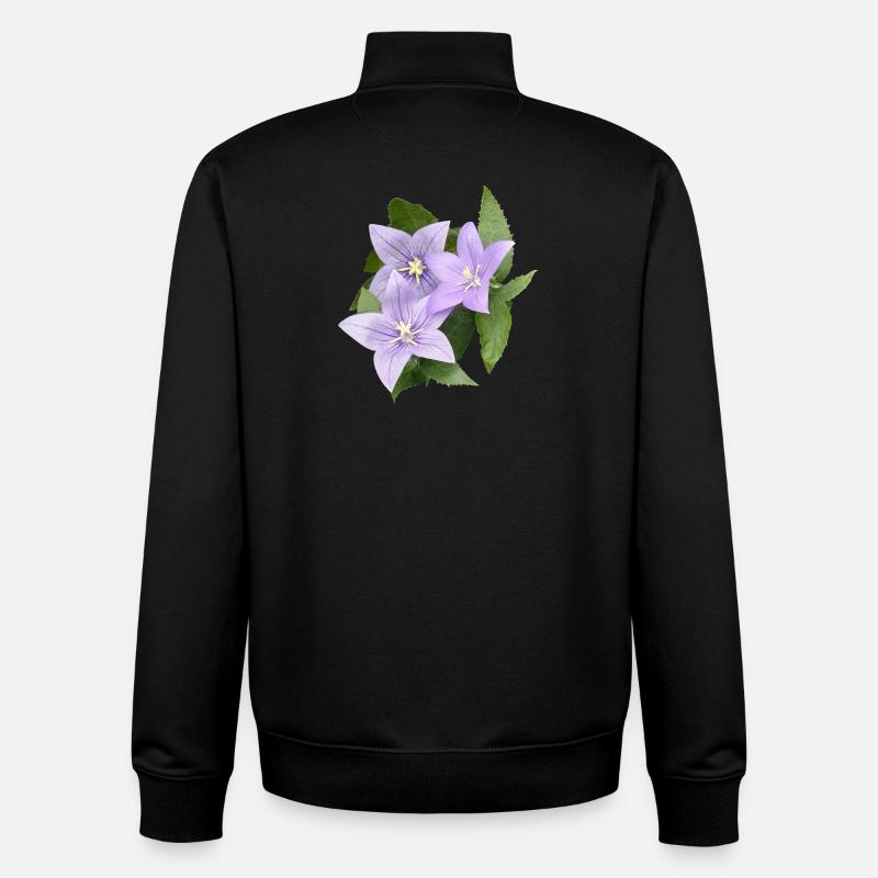 FLEUR DE BALLON VIOLET - Sweat zippé unisexe en coton bio Stanley/Stella - noir