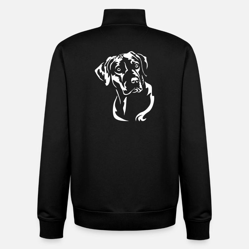 Rhodesian Ridgeback Head « Black Edition » - Sweat zippé unisexe en coton bio Stanley/Stella - noir