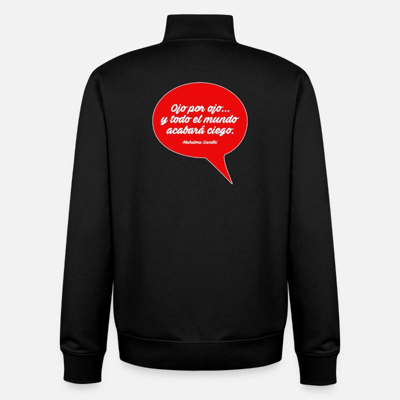 Œil pour œil - Sweat zippé unisexe en coton bio Stanley/Stella - noir