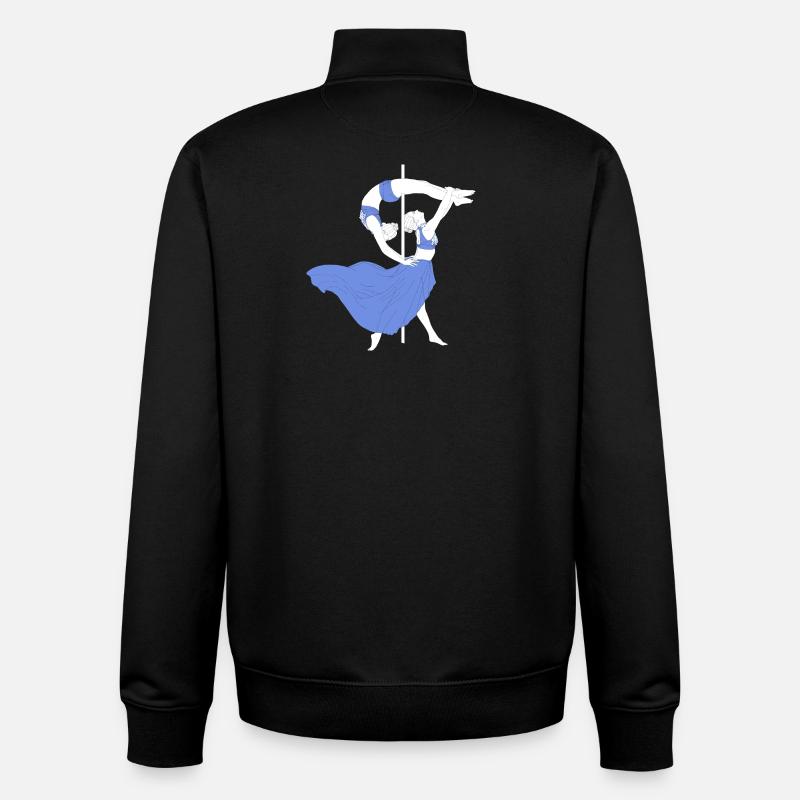 Pole Dance Blue Impression - Sweat zippé unisexe en coton bio Stanley/Stella - noir