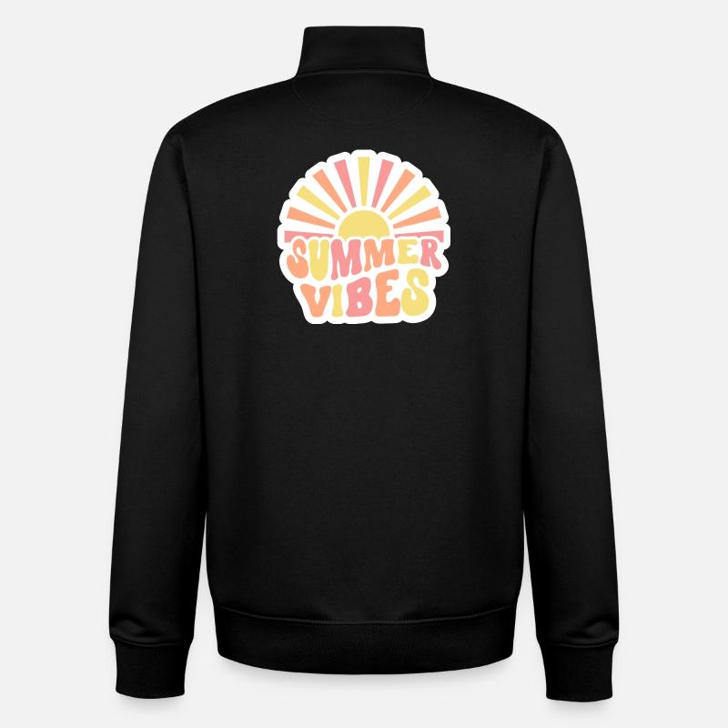 Ambiance estivale - Sweat zippé unisexe en coton bio Stanley/Stella - noir