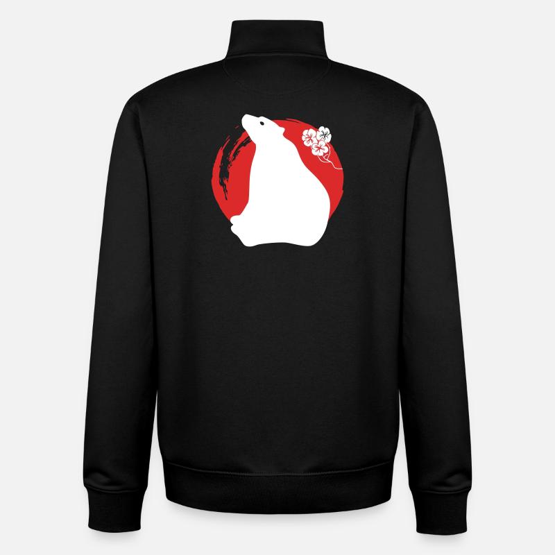 Bär Silhouette Japanisch - Unisex Organic Zip Sweatshirt von Stanley/Stella - Schwarz