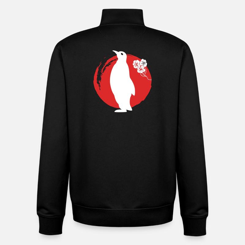 Pinguin Silhouette Japanisch - Unisex Organic Zip Sweatshirt von Stanley/Stella - Schwarz